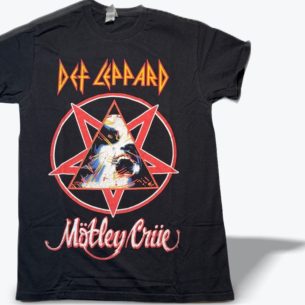 Motley Crue Def Leppard Poison 2022 Stadium Tour Double-Sided T Shirt Small